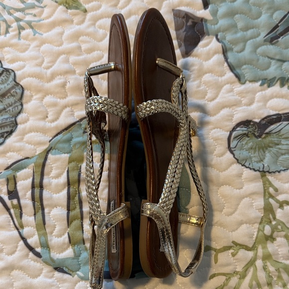 Steve Madden Gold Metallic Braided Sandals - Picture 6 of 8